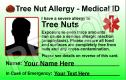 Tree Nut Allergy Personalised Medical Photo ID Card (English Language) - Double Sided