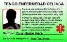 Coeliac Disease Personalised Medical Photo ID Card (Spanich Language) - Double Sided