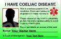 Coeliac Disease Personalised Medical Photo ID Card (English Language) - Double Sided