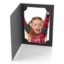 6x4 / 4x6 Black Cut Corner Photo Folders Portrait Box of 100