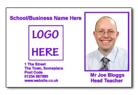 Staff Photo ID Card (Ideal for Schools or Businesses) - Basic Purple
